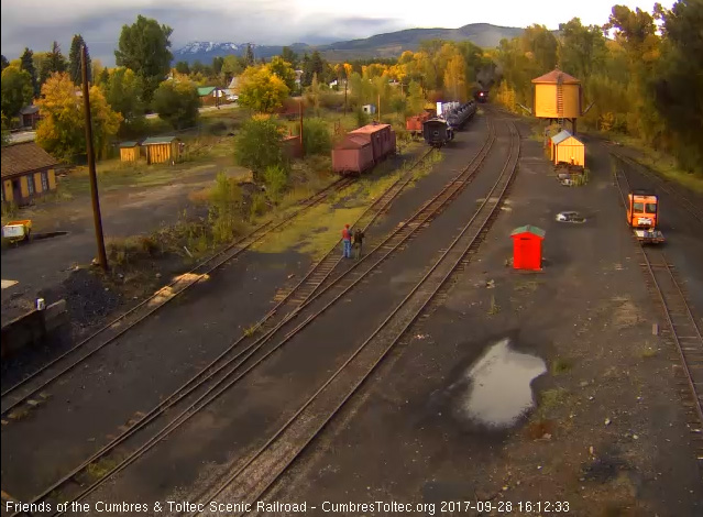 9-28-17 The 489 makes its presence know in Chama as its headlight shines from the trees.jpg