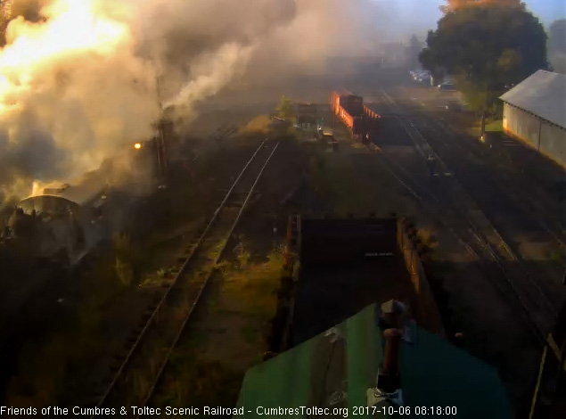 10-6-17  The 487 is still getting cleaned as the second locomotive comes up behind, probably 489.jpg