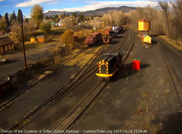 10-26-17 Moving by the tipple as the sun reflects off the reflective, yellow markings.jpg