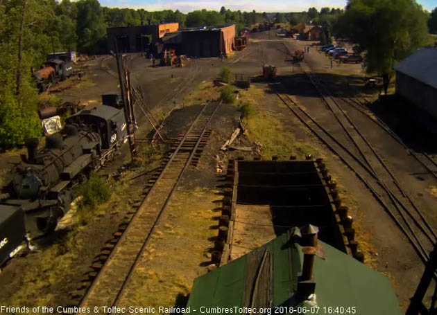 2018-06-07 The 488 comes out with the 489 and passes the pit as it heads to the tank.jpg