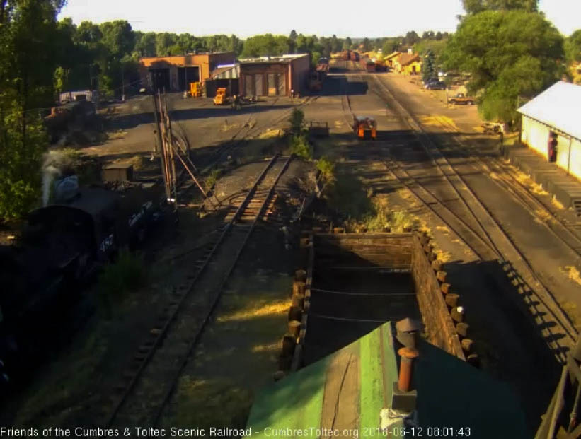 2018-06-12 The 487 has its fire cleaned prior to taking train 216 east.jpg