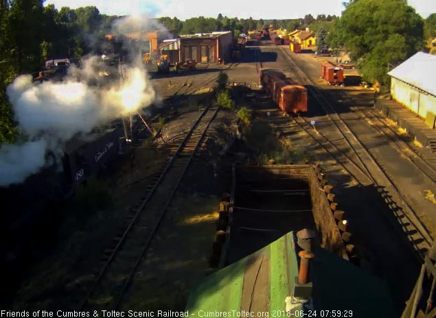 2018-06-23 The 489 is over the pit for a fire clean by the hostlers.jpg