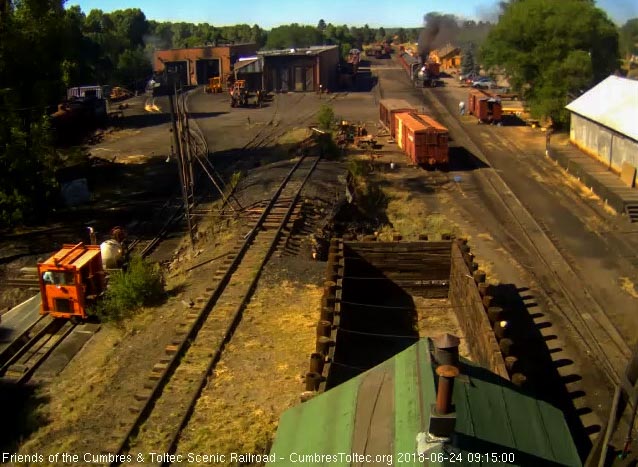 2018-06-24 The 7 car train 216 has moved forward into loadiing position.jpg