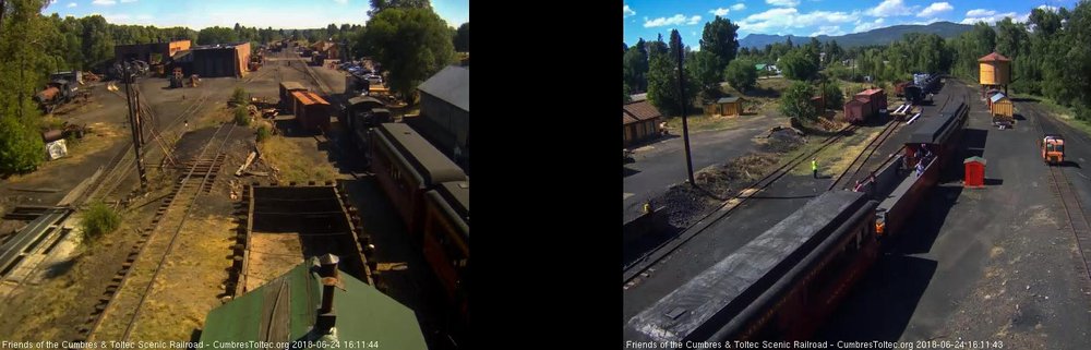 2018-06-24 The train is passing the tipple as a few people are still in the open gon.jpg