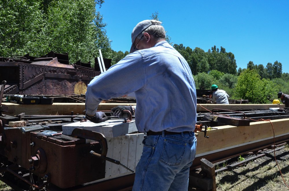 2018-06-25 The flat car is showing the new wood put on it.jpg