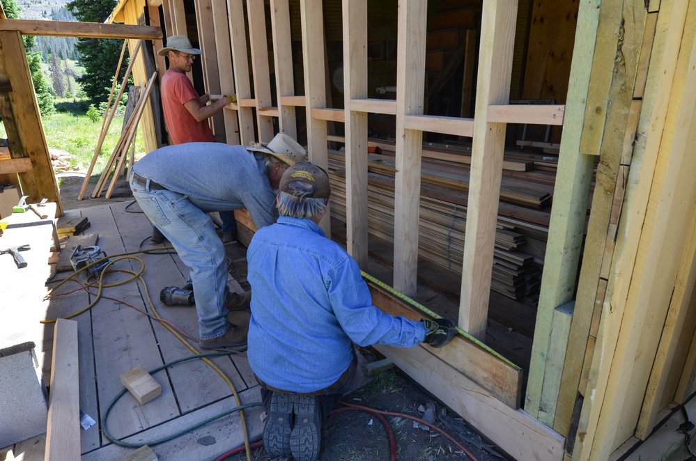 2018-06-26 Up at Cumbres, the framing of the car inspectors house is coming right along.jpg