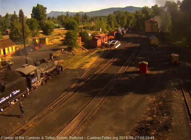 2018-06-27 The 487 is having coal added to the tender as 488 is getting water at the tank.jpg