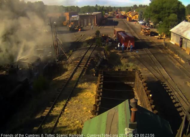 2018-06-29 The 484 is enveloped in coal ash as the hostlers clean the fire.jpg
