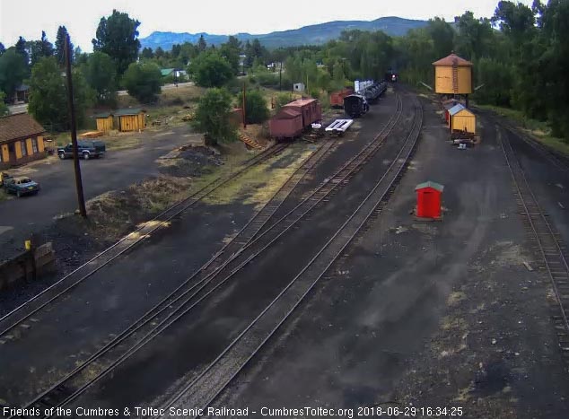 2018-06-29 After a long hiatus in Antonito, the 463 is back in Chama leading a 9 car train into town.jpg