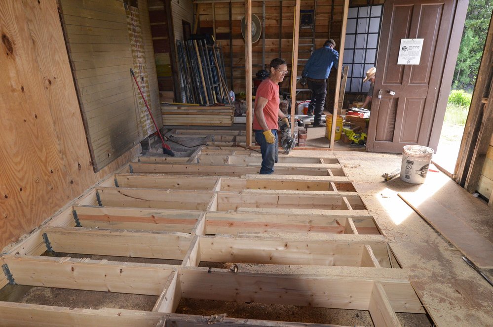 2018-06-29 Work continues at the car inspector's house with new flooring being installed.jpg