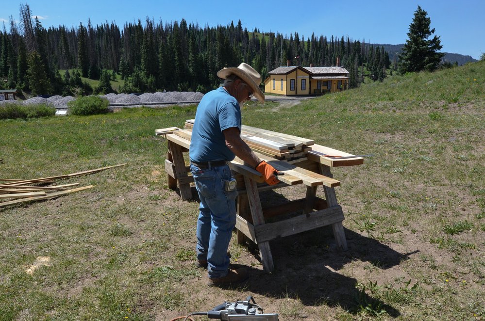 2018-06-27 At Cumbres, boards are being checked before use.jpg