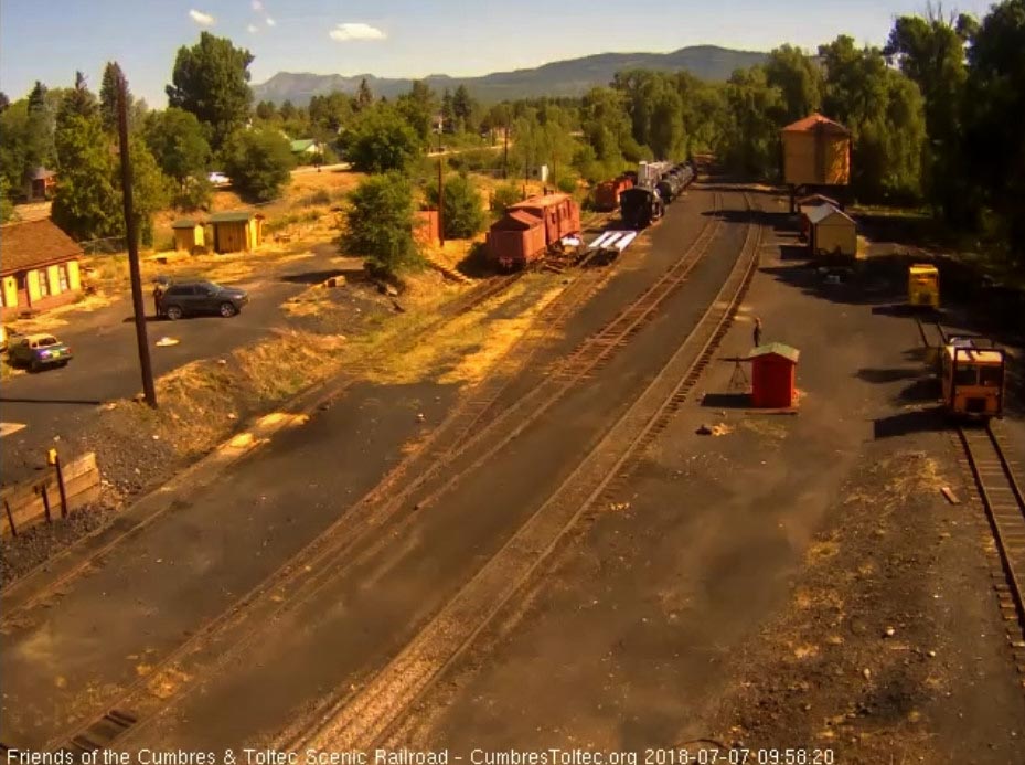 2018-07-07 Roger is setting up to film the departure and his drone landing circle is up by the bunk house.jpg
