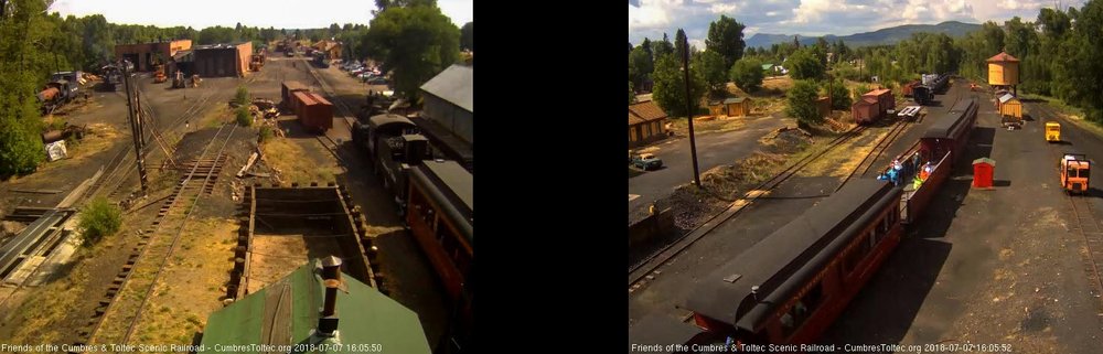 2018-07-07 Frank gives a wave from the open gon as the train is by the tipple.jpg