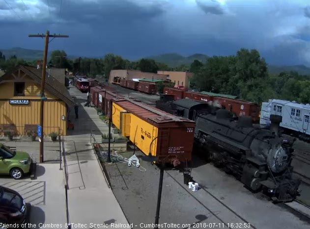 2018-07-11 The 484 passes the depot as they head to the wye.jpg