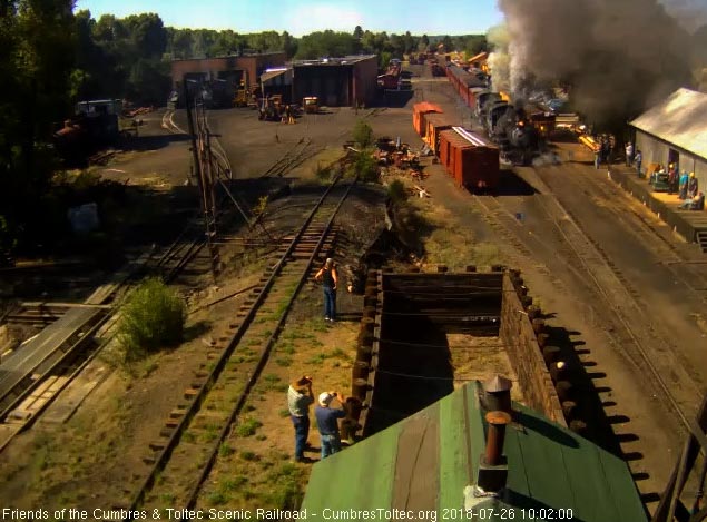 2018-07-26 The 488 and 463 work to get the 10 car train underway.jpg