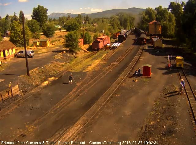 2018-07-27 The parlor New Mexico passes the tank as the train leaves Chama.jpg