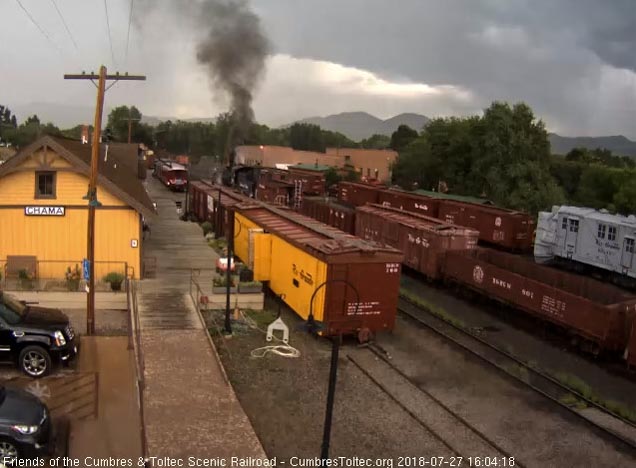 2018-07-27 The 489 has taken the caboose that was on the student train for tonight's Moonlight train.jpg