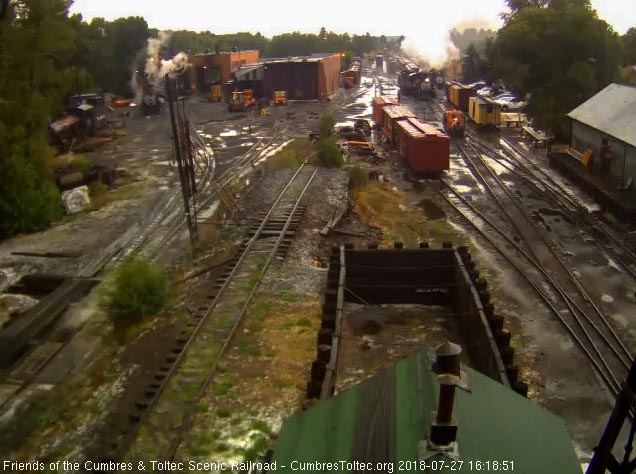 2018-07-27 The 489 comes out of south yard with the caboose to attach it to the parlor before the train is wyed.jpg