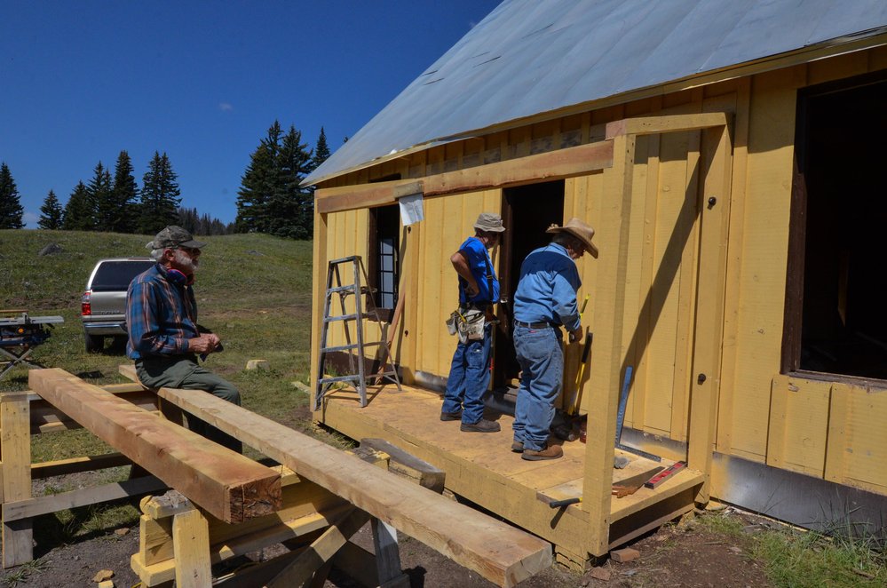 2018-07-28 Work continues on the porch of the car inspectors house as the crew contemplates the next step.jpg