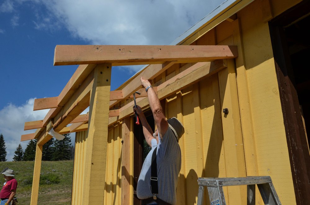 2018-07-31 Work on the porch roof at the car inspectors house is ongoing.jpg