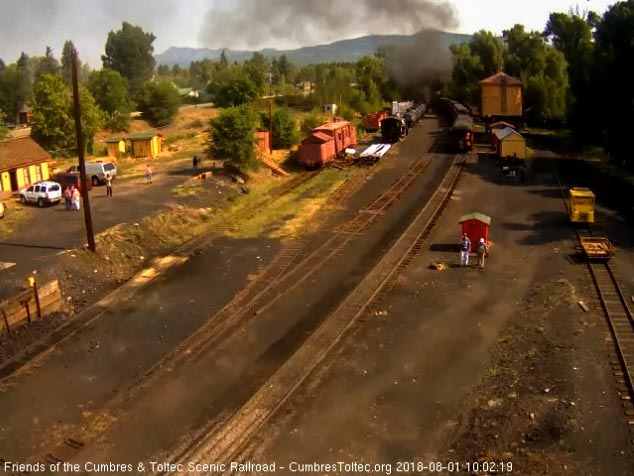 2018-08-01 The parlor Colorado passes the tank as the locomotives clear the yard.jpg