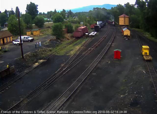 2018-08-02 The 487 approaches the tank as the engineer gives another whistle warning to the working Friends.jpg