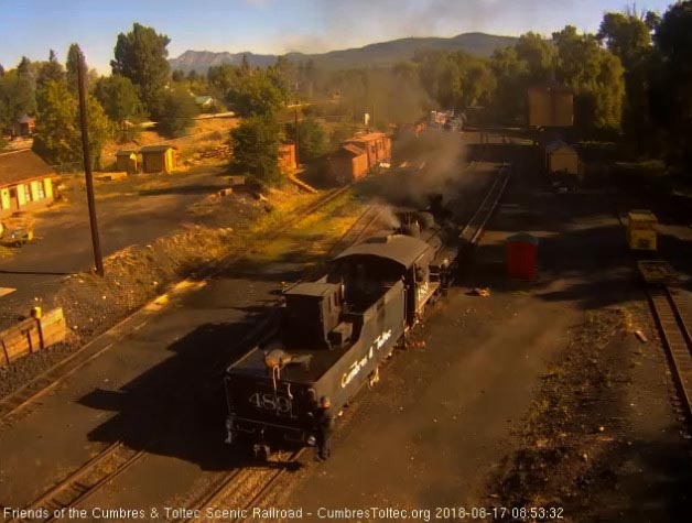 2018-08-17 After stopping at the tank on the main side, the 489 backs down toward the coal dock lead.jpg