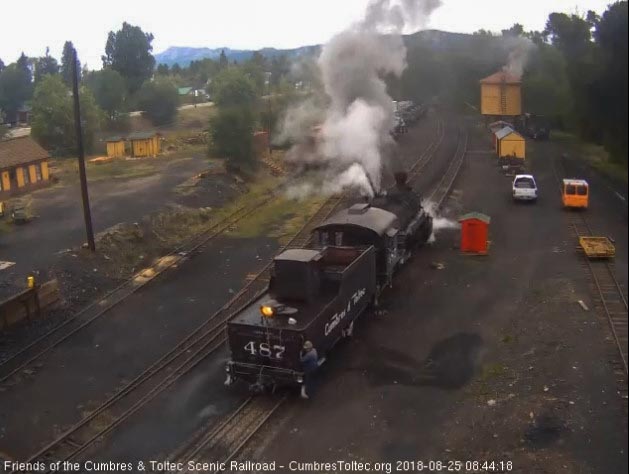 2018-08-25 With the special train gone, the 487 backs toward the coal dock lead.jpg