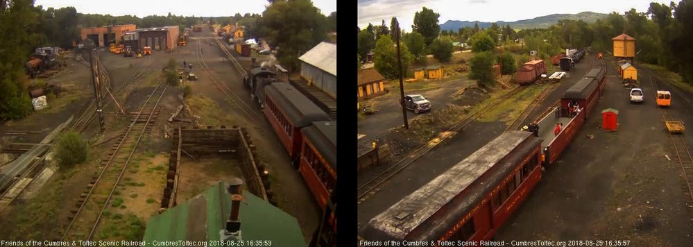 2018-08-25 A few passengers still in the open gon as the train passes the tipple.jpg