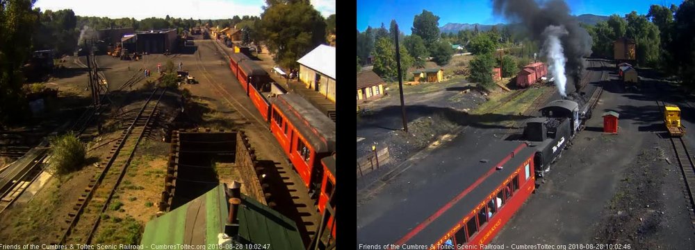 8-28-18 The engineer of the 484 is blowing for the running brake test as the train pases the tipple.jpg