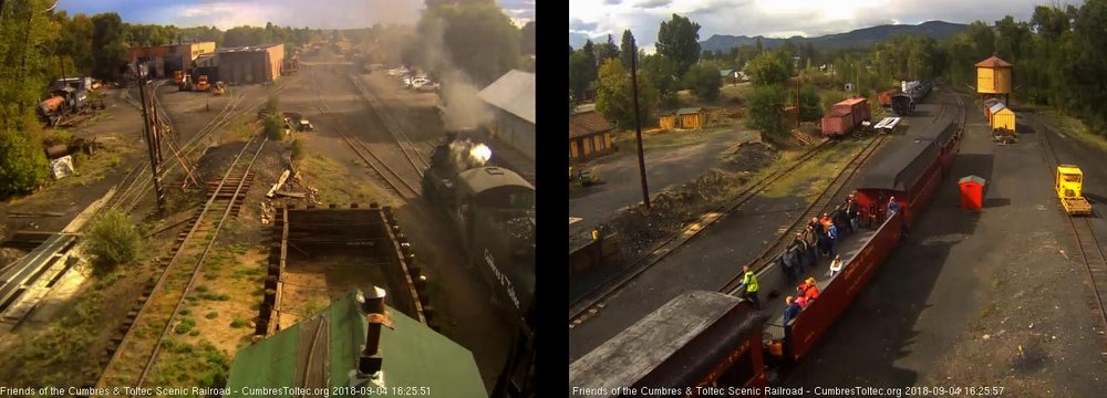 2018-09-04 The train is passing the tipple as we see a nice group of passengers still in the open gon.jpg