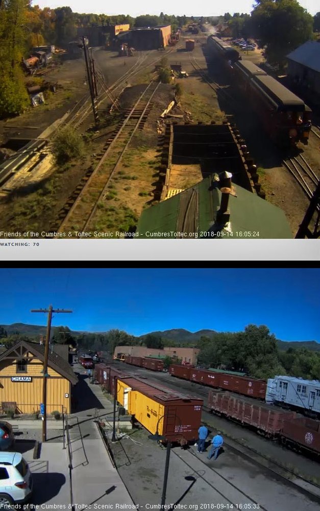 2018-09-14 The parlor is past the tipple as the 489 passes the display cars.jpg