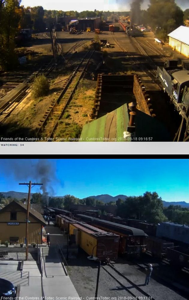 2018-09-18 The 10 car train 216 is now ready to load passengers.jpg