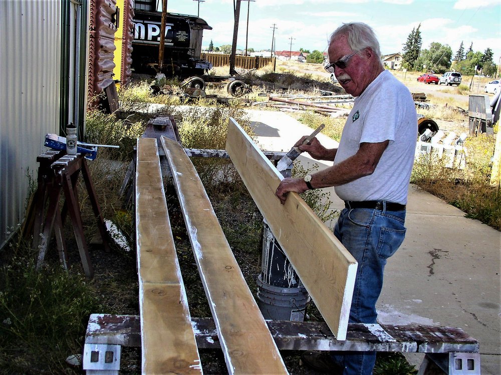 2018-09-24 Everything needs a good coat of paint so he is applying primer.jpg