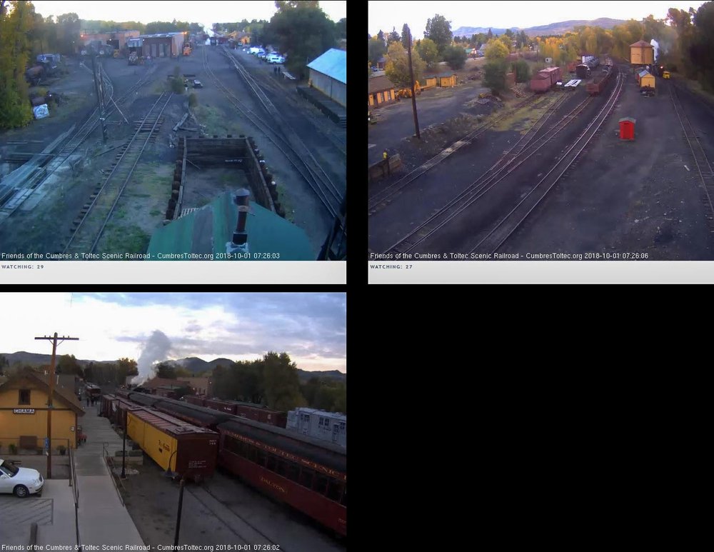 2018-10-01 Busy yard with 484 on the student freight and 315 at the tank.jpg