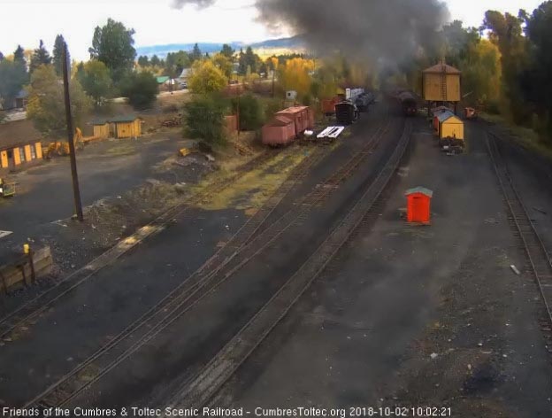 2018-10-02 Parlor is passing the tank as the smoke hangs low in the cool, damp air.jpg
