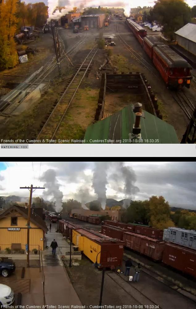 2018-10-08 The parlor New Mexico in on the markers and in the other frame, its a steam railroad town as plumes of smoke reach to the sky.jpg