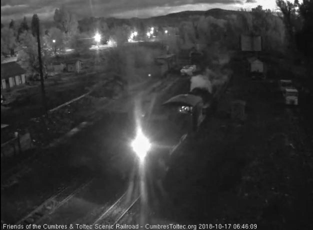 2018-10-17 Dawn is brightening the eastern sky as 484 backs toward the coal dock lead.jpg