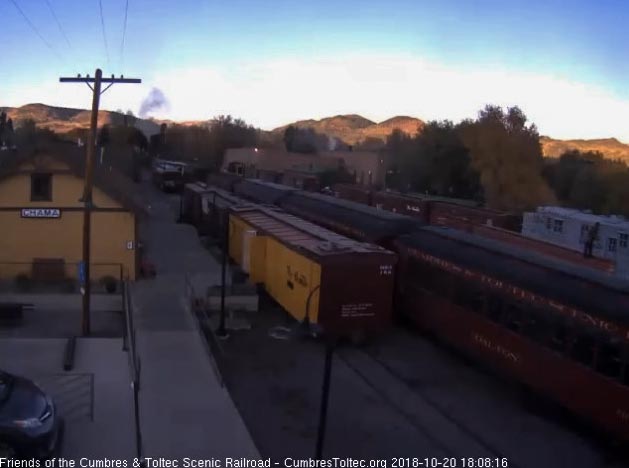 2018-10-20 They have now kicked one car into the yard with a trainman riding on the top ready to brake it to a stop.jpg