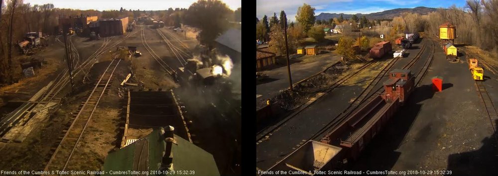 2018-10-29 Once the switch is thrown, they head into the connector track to park the train.jpg