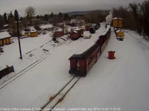 2018-12-08 Train 1 returns with Santa on the back platform.jpg