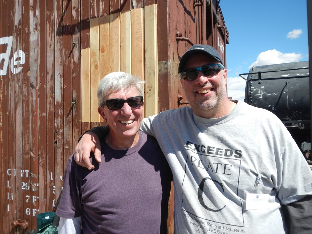 New members Greg Coit and Kevin Schindler joined the paint prep crd on Concession Potty car 3244.jpg