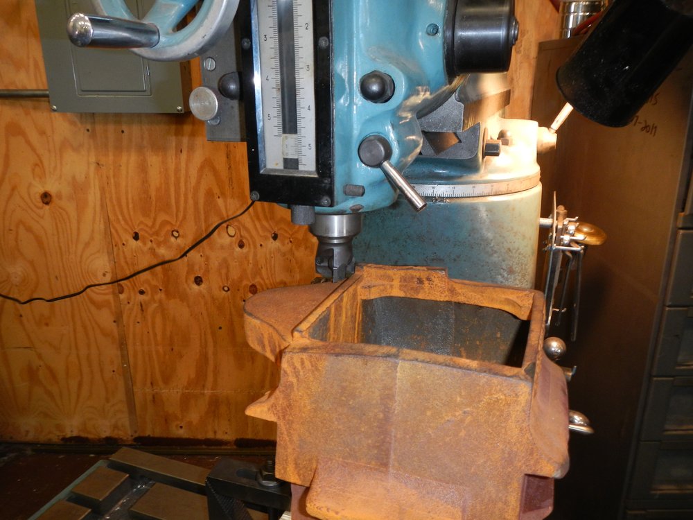 0 - The milling machine doesn't have enough throat to allow finishing of journal boxes.  Truck Team Russ leader will build a new neck to allow the milling head to sit a good deal higher.jpg