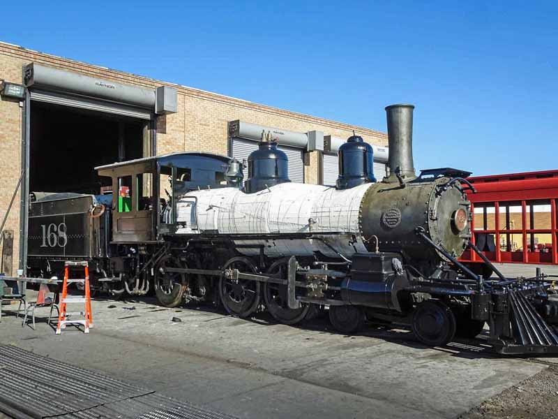 2019.08.28 The 168 is outside the Antonito enginehouse basking in the midday sun (1 of 1).jpg