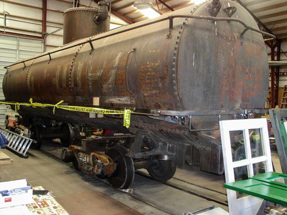 2019.09.23 A Gramps tank car sits on shop trucks as work on it continues (1 of 1).jpg