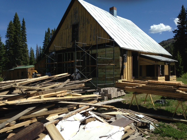 Lots of activity at Cumbres on the repair of the Car Inspector's House!.jpg