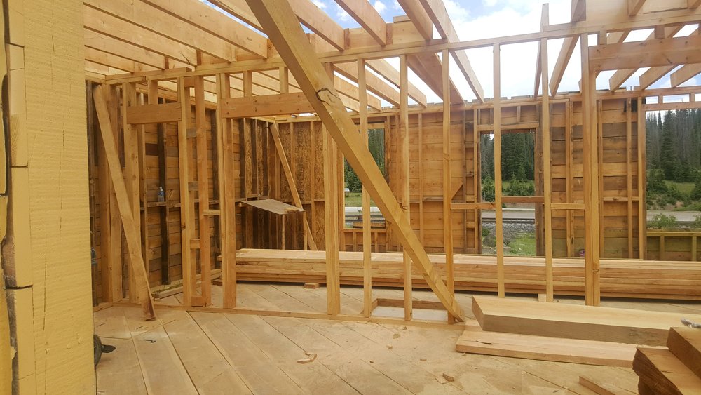 Interior walls of the Car Inspectors House showing bracing and lumber.jpg