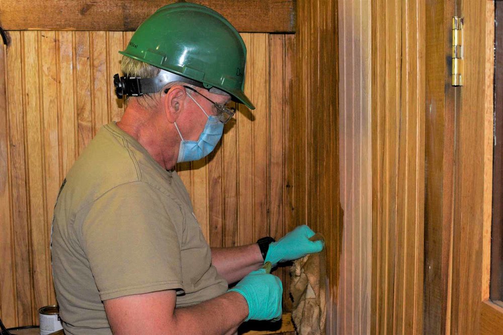 Sheathing in, the wood gets a good coat of varnish (1 of 1).jpg