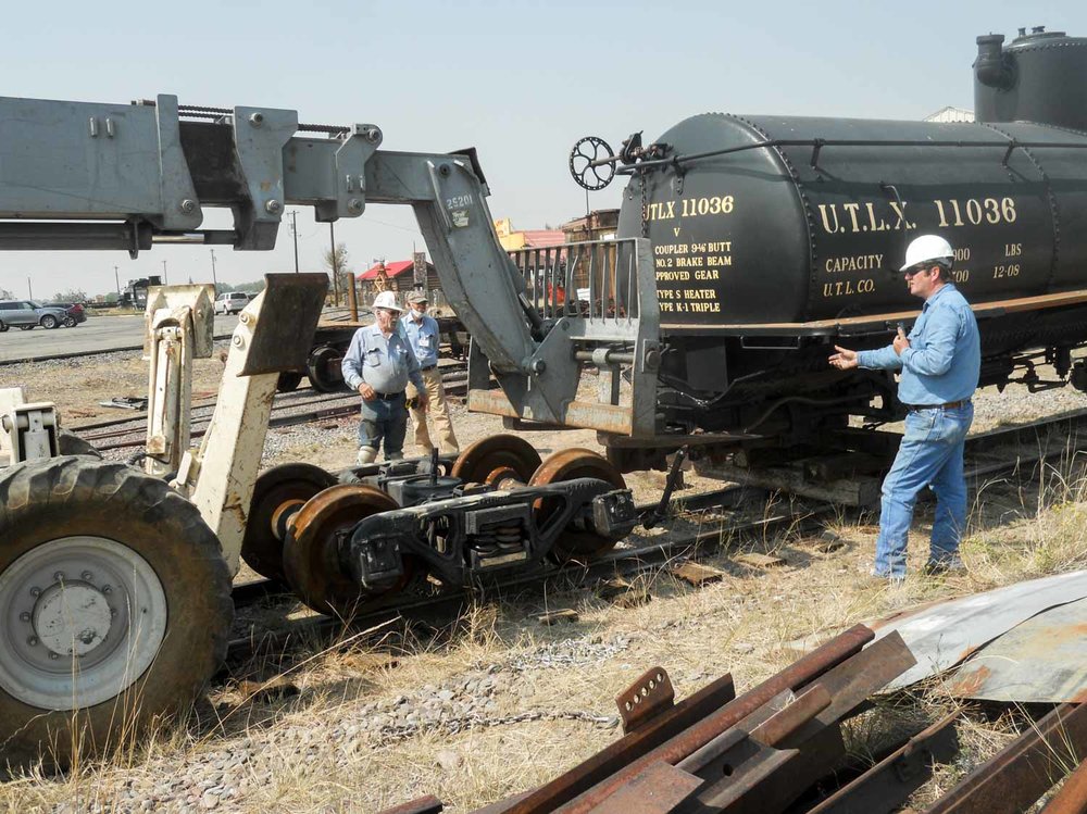 The new truck is now on the tracks and ready to be placed under the tank car (1 of 1).jpg