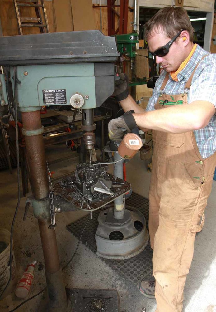 Working at the shop drill press (1 of 1).jpg
